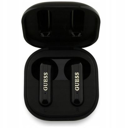 Kufje pa tela Guess TWS 4G Metal Logo, Bluetooth 5.4, 16 orë, të zeza