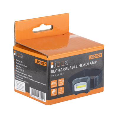 Llambë koke Libox LB0107, LED, e rikarikueshme, e zezë