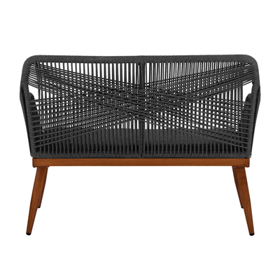 Sofa alumini bambu-look me litar gri 122×60×89 cm (HM5550.01), gri