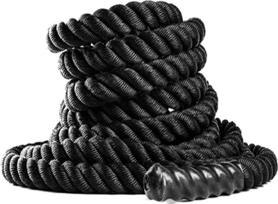 Litar stërvitje XQ Max Battle Rope, 9m, 25mm, i zi