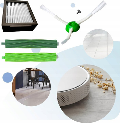 Set pjesësh për fshesë robot iRobot Roomba E5 E6 i7 7+, furça anësore, rula gome edhe filtra HEPA