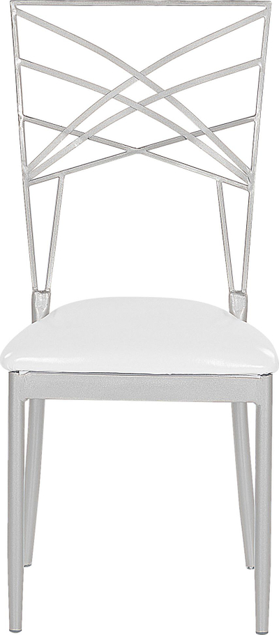 Set karrigesh ngrënieje Beliani Girard, metal, 2 copë, argjendtë