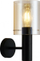 Lampë muri Netlighting Modern, 1xE27 40W, kupolë xhami amber, e zezë