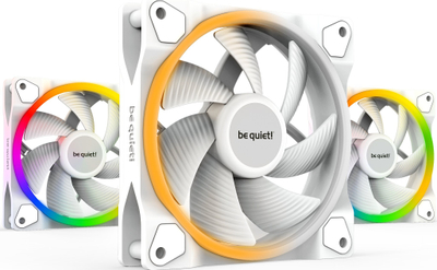 Ventilatorë PC be quiet! Light Wings White 120mm PWM, set me 3 copë, ARGB, të bardha