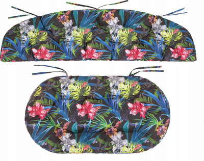Set jastëkësh për mobilje wicker, 3 copë, 100x50 cm, 50x50 cm, bezhë