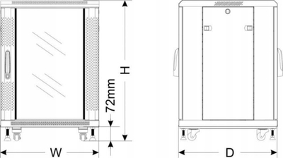 Kabinet rack në këmbë Pulsar RS1566, 15U, 600x600, gri