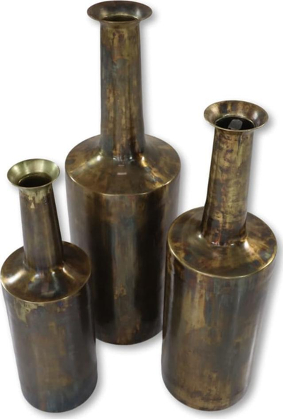Vazo dekorative HSM Collection Bergamo Medium, metal 20x65 cm, ngjyrë ari