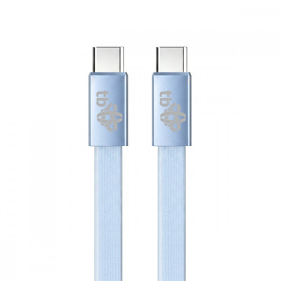 Kabllo TB USB-C në USB-C, 1 m, e sheshtë, blu e çelët