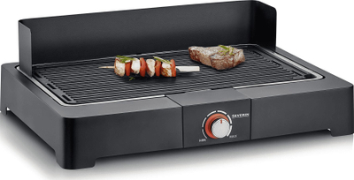 Grill elektrik Severin PG 8567, grill tavoline, pllakë që e shpërndan nxehtësinë njësoj kudo, i zi