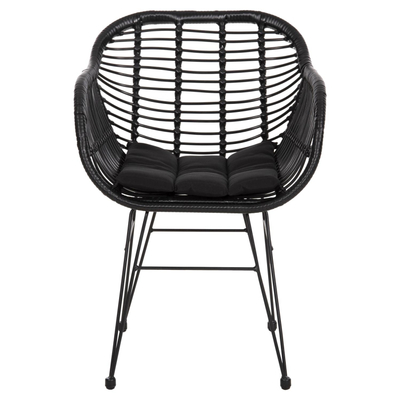 Kolltuk Allegra me jastëk me kuadër metalik 58×59×82 Hcm (HM5450.32), zezë