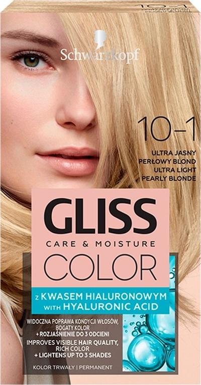 Bojë flokësh Schwarzkopf Gliss Color 10-1, ultra blond hiri, e përhershme