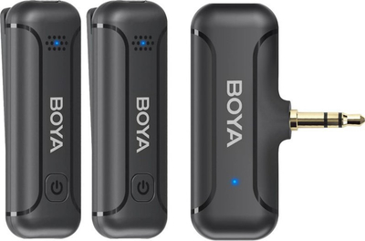 Микрофон без кабли BOYA BY-WM3T2-M2, 2.4 GHz, за DSLR 3.5 mm, црн