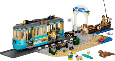 Lodër konstruktore LEGO City Tram by the Beach 60506, set ndërtimi, shumëngjyrëshe