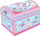 Kuti muzikore Pecoware Pulio Music Box Chest Butterflies 2, me pasqyrë, për bizhuteri, rozë blu