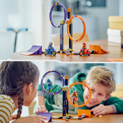 Set ndërtimi LEGO City Stunt Challenge Spinning Rings 60360, për fëmijë 6+, shumëngjyrësh