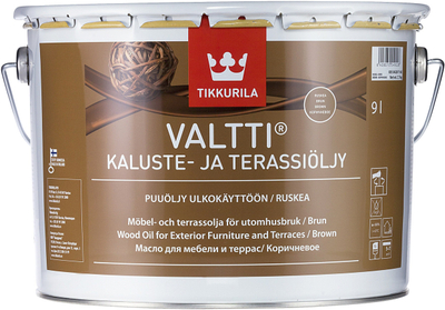 Vaj për dru Tikkurila Valtti Furniture and Decking Oil, vaj me tretës, 10L, kafe