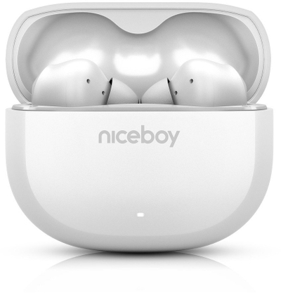 Kufje pa tel Niceboy Pins 4, ANC, Bluetooth 6.0, IPX4, të bardha