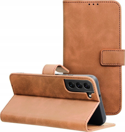 Këllëf–portofol Forcell Tender Book për Samsung Galaxy A55 5G, bëhet dhe si stand, lëkurë eko, kafe