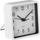 Orë tavoline me alarm Quartz, katrore, analoge, e bardhë