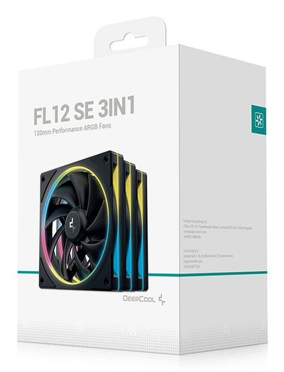 Ventilatorë PC Deepcool FL12 SE 3IN1, 120mm, set 3x, të bardhë