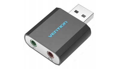 Kartë zanore USB Vention, 3.5mm AUX, hyrje kufje dhe mikrofon, e zezë