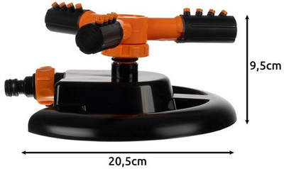 Sprinkler kopshti Gardlov me 3 krahë, rrotullues 360°, rreze 10 m, jeshil