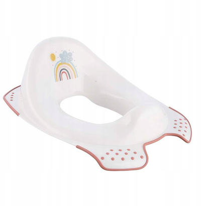 Ulëse tualeti për fëmijë Keeeper Rainbow, plastikë, antirrëshqitëse, e bardhë me shumëngjyra