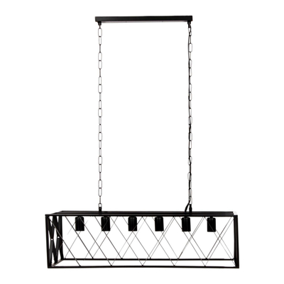 Llambë e varur tavani 6 dritare 77,5x25x101Hcm (HM4128), zezë