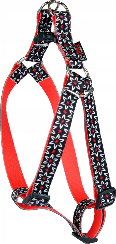 Shalë për qen Dino DINO HARNESS TAPE ADJ IVO, rrip 20mm, 40-60cm, motiv lulesh