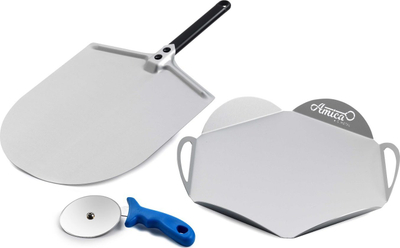 Set për picë Home, paletë 30 cm, rrotë prerëse 10 cm, alumini argjendtë
