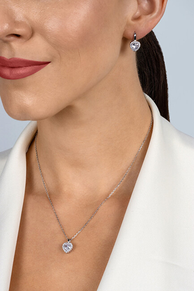 Set bizhuteri për femra Brilio Silver, vathë + varëse, i argjendtë