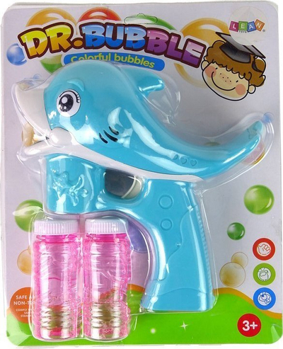 Lodër makinë flluskash Dr. Bubble Dolphin, 17x18x6cm, me 2 shishe, blu