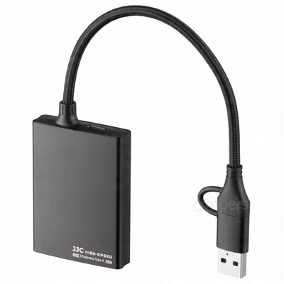 Читач на картички JJC CR-CFA, USB 3.0, адаптер USB-C, црн