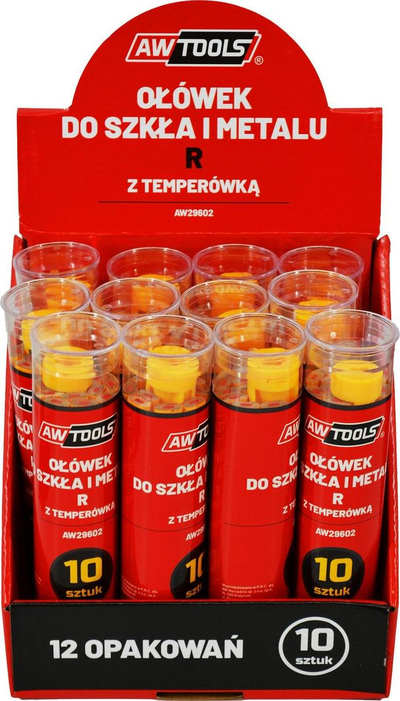 Laps ''R'' për xham dhe metal AWTools AW29602, i verdhë, 10 copë