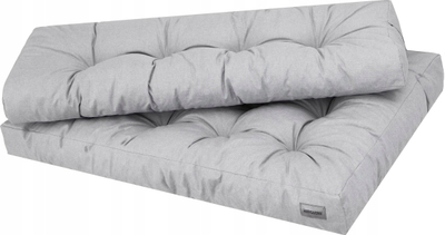 Jastëk shpine HOBBYGARDEN LEO, 120x40 cm, për divan me paleta, gri