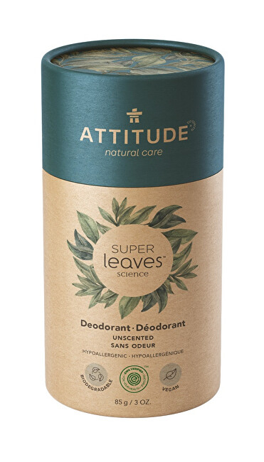 Deodorant i ngurtë ATTITUDE Super leaves Unscented, 85 g