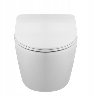 Set WC varës Geb, kornizë e fshehtë, tas rimless, e bardhë gold gloss
