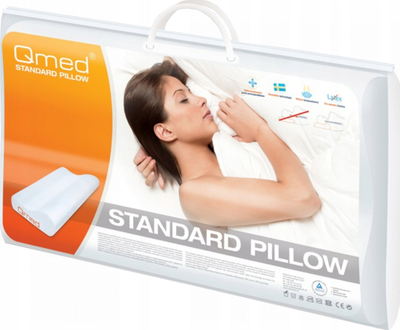 Jastëk anatomik QMED Standard Pillow, me shkumë memory, ortopedik, i bardhë