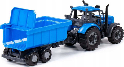 Traktor lodër POLESIE Wader Progress me rimorkio, plastik, blu