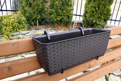 Балконска ваза Prosperplast Ratolla Umbra, 39x16x14.5cm, пластика, кафеава