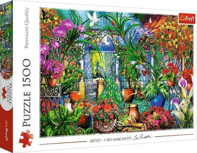 Puzzle Trefl Secret Garden, 1500 copa, 85 x 58 cm, shumëngjyrësh