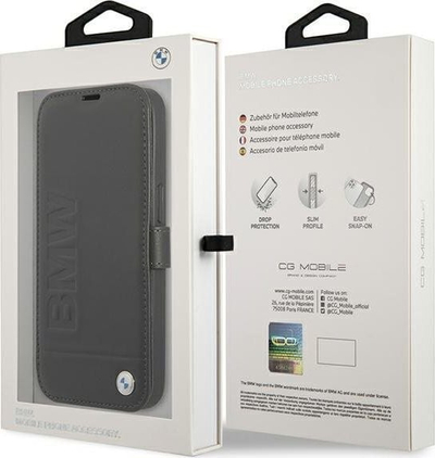 Mbrojtëse telefoni BMW Signature BMFLBKP13SSLLBK për iPhone 13 mini 5.4\", tip book, e zezë