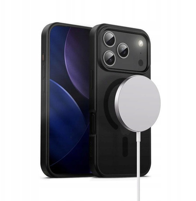 Mbrojtëse telefoni Crong Hybrid Frost MAG, MagSafe, për iPhone 17 Pro, e zezë