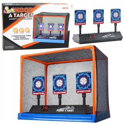 Lodër shënjestër elektronike LeanToys Shoot A Target, 3 targete lëvizëse, ekran LCD, shumëngjyrëshe