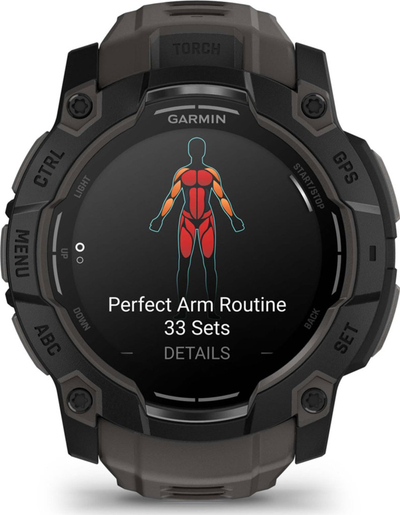 Ora e zgjuar Garmin Instinct 3 AMOLED, GPS, 10 ATM, e zezë