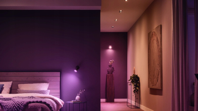 Set ndriçimi smart Philips Hue White and Color Ambiance, Hue Bridge Pro, 3x GU10 LED, Dimmer Switch, i bardhë