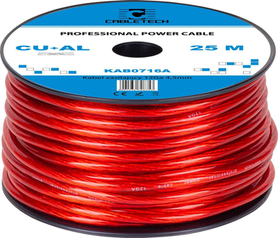 Kabllo makine Cabletech Car Cable 12Ga, 25m, OD 4.5mm, bakër me alumin