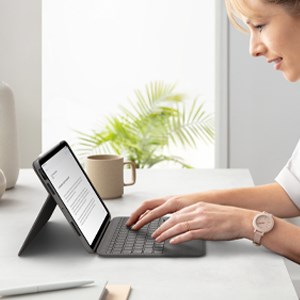 Mbështetëse tastiere Logitech Folio Touch për iPad Air (gjenerata 4 & 5), ngjyrë gri