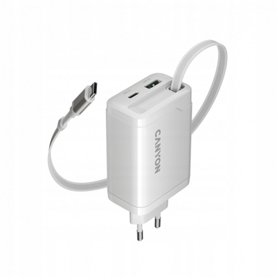 Karikuesi Canyon OnCharge 65RC, 65W, GaN, USB-C, USB-A, i bardhë