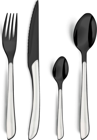 Set takëmesh Amefa Trend Lumino, 16 copa, çelik inox, bardh e zi